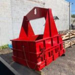 photograph of a made in Canada certified drop bottom box hopper custom paint colour