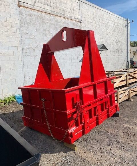 photograph of a made in Canada certified drop bottom box hopper custom paint colour